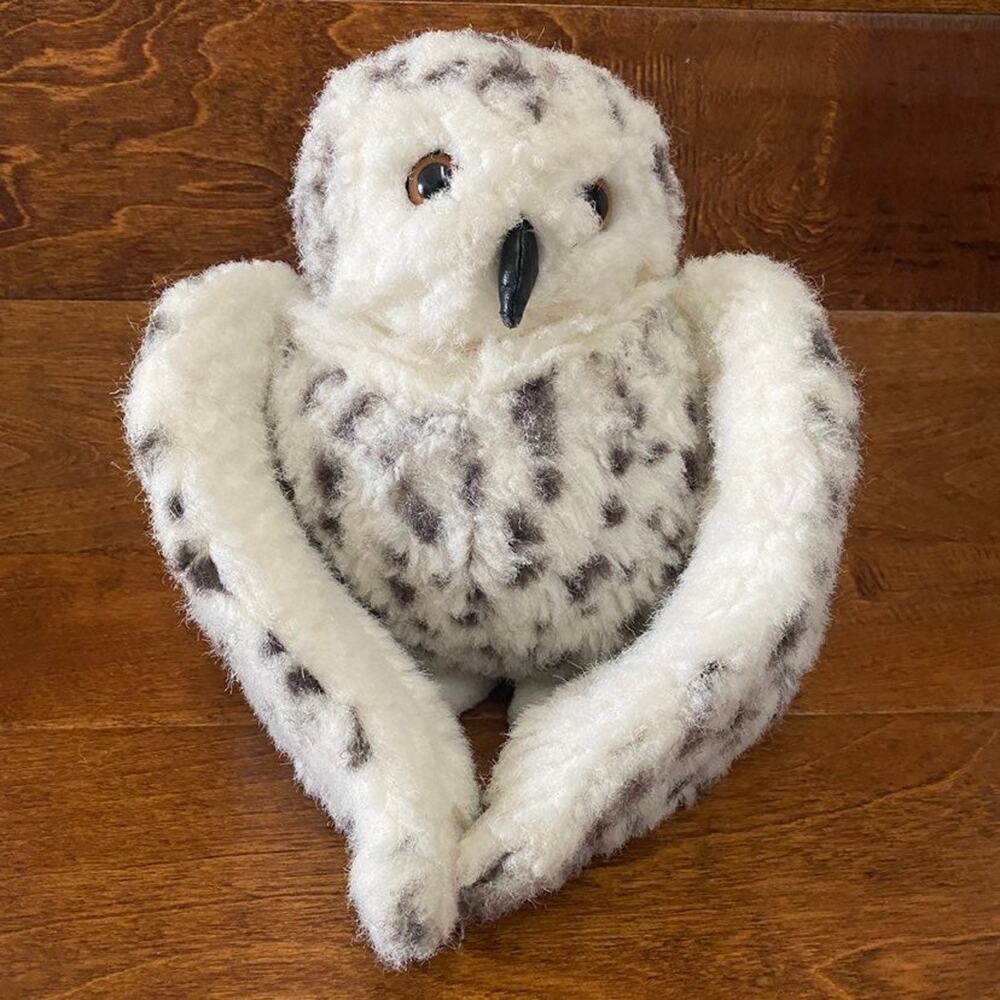 FOLKMANIS Snowy Owl Hand Puppet - Rotating Head and Movable Wings 12" - Picture 2 of 6